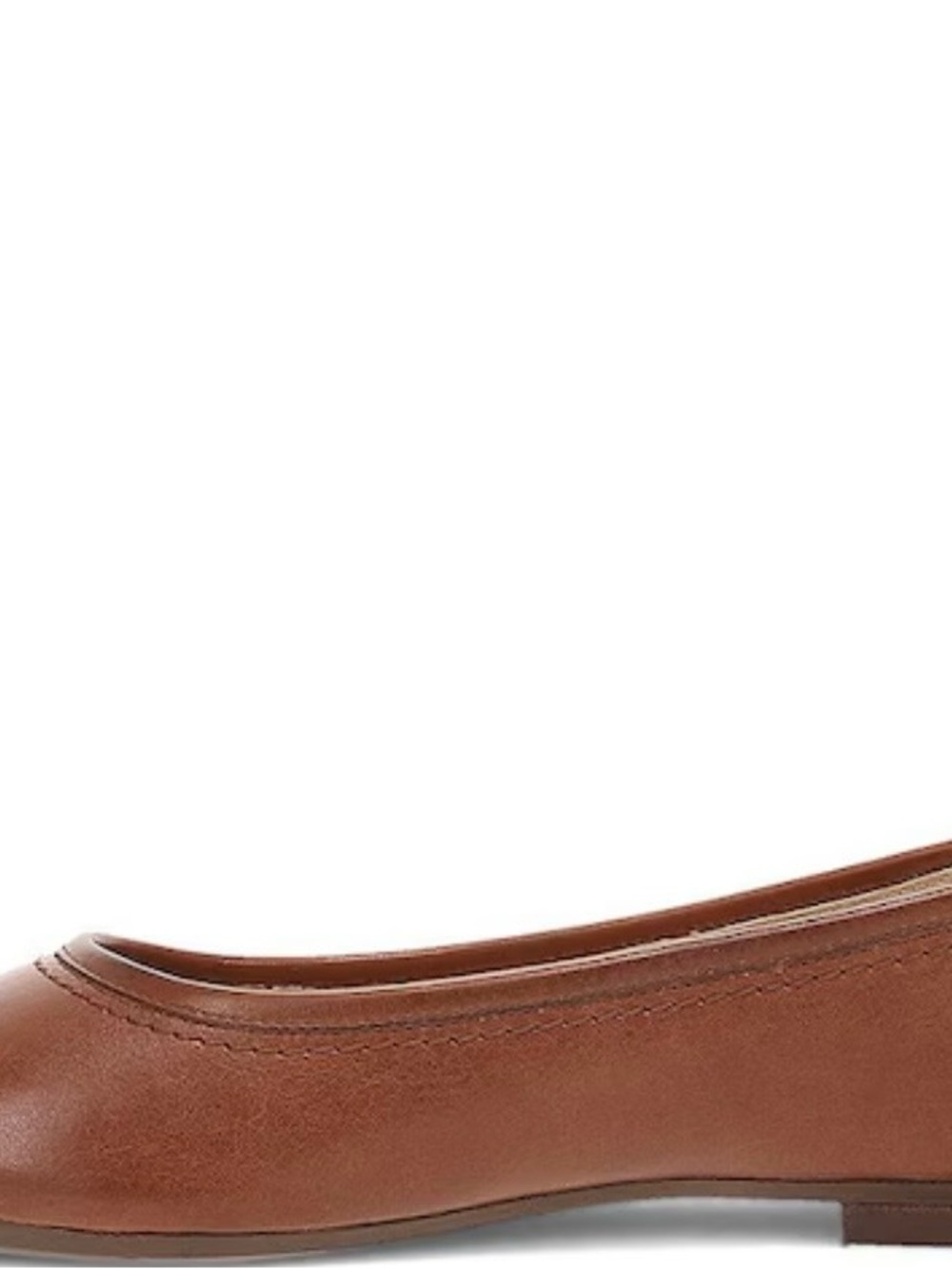 Classic Brown Leather Ballet Flat - Women